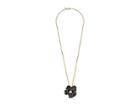 Kenneth Jay Lane 33 Gold Chain Flower Pendant Necklace With Pearl Center (polished Gold) Necklace