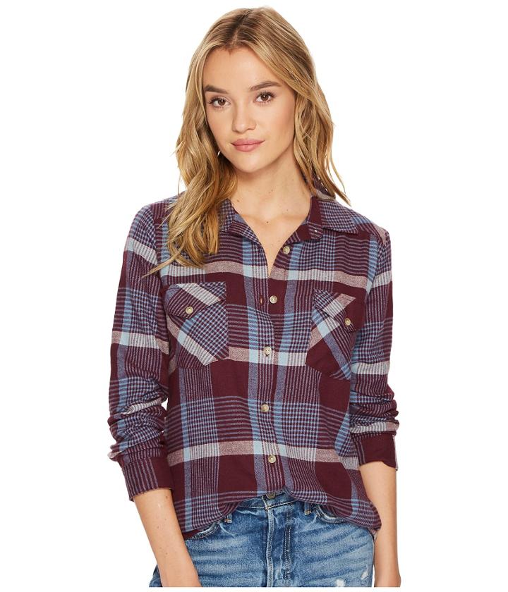 Rvca Jig 5 Top (winetasting) Women's Long Sleeve Button Up