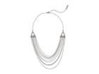 Steve Madden Rolo Layered Casted Lobster Necklace (silver) Necklace
