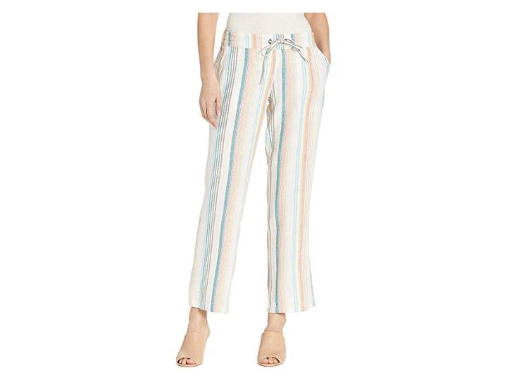 Per Se 31 Linen Drawstring (multi Rainbow Stripe) Women's Casual Pants