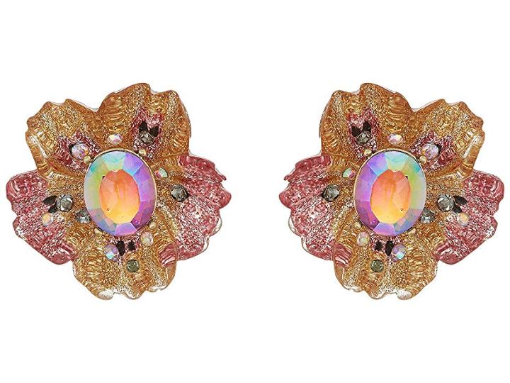 Betsey Johnson Pink Flower Stud Earrings (pink) Earring