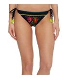 Nanette Lepore Isla Marietas Vamp Tie Side Hipster Bikini Bottom (black) Women's Swimwear