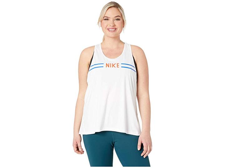 Nike Miler Tank Hyper Fem (size 1x-3x) (white/team Orange) Women's Clothing