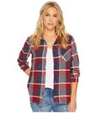 Rvca Pops Top (burnt Red) Women's Long Sleeve Button Up