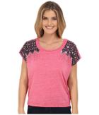 Rock And Roll Cowgirl Dolman Knit 47-6047 (hot Pink) Women's Short Sleeve Pullover