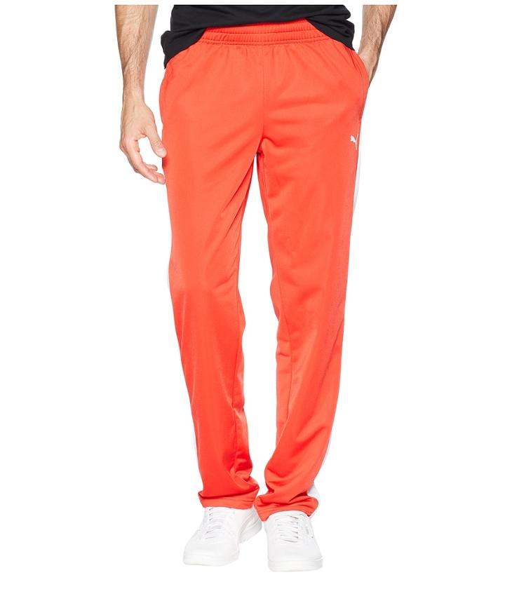 Puma Contrast Open Pants (flame Scarlet/puma White) Men's Casual Pants
