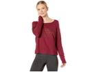 Reebok Mesh Long Sleeve Layer (rustic Wine) Women's Clothing