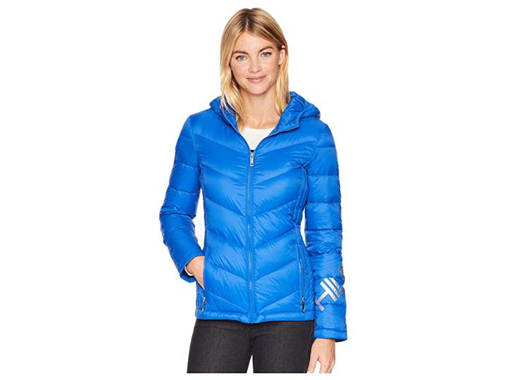 Tommy Hilfiger Iconic Packable Hilfiger Arm Label (nautical Blue) Women's Coat