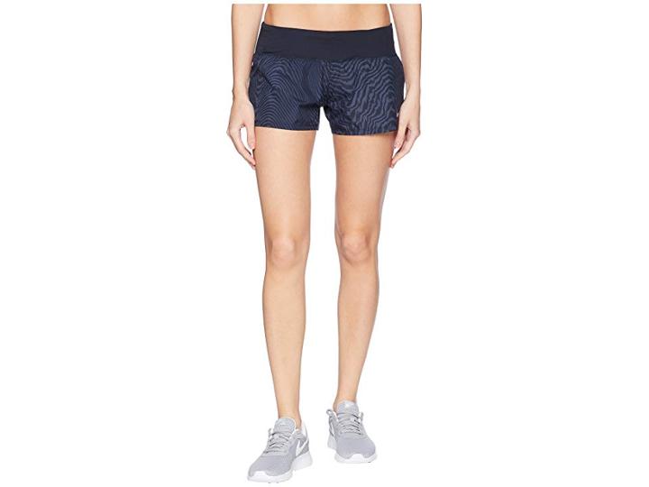 Nike Dry Crew Print Shorts (thunder Blue/dark Obsidian) Women's Shorts