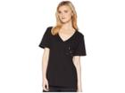 Hurley Hallow Perfect Short Sleeve V Tee (black) Women's T Shirt