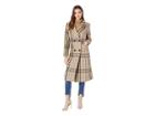 Romeo & Juliet Couture Plaid Long Coat (beige) Women's Coat