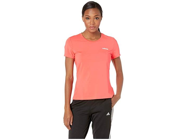 Adidas Designed-2-move Solid Tee (shock Red) Women's T Shirt