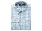 Lauren Ralph Lauren Classic Fit No-iron Cotton Dress Shirt (jade/navy Multi) Men's Long Sleeve Button Up