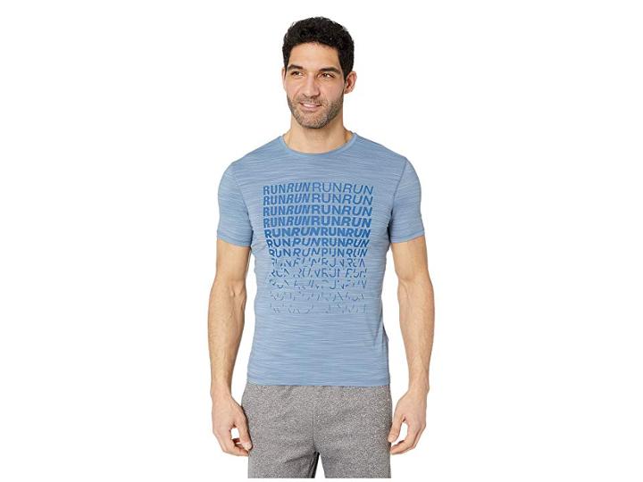 Reebok Running Activchill Graphic Tee (blue Slate) Men's T Shirt