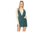 Jack By Bb Dakota Plaid Influence Corduroy Pinafore Skirt (hunter Green) Women's Skirt