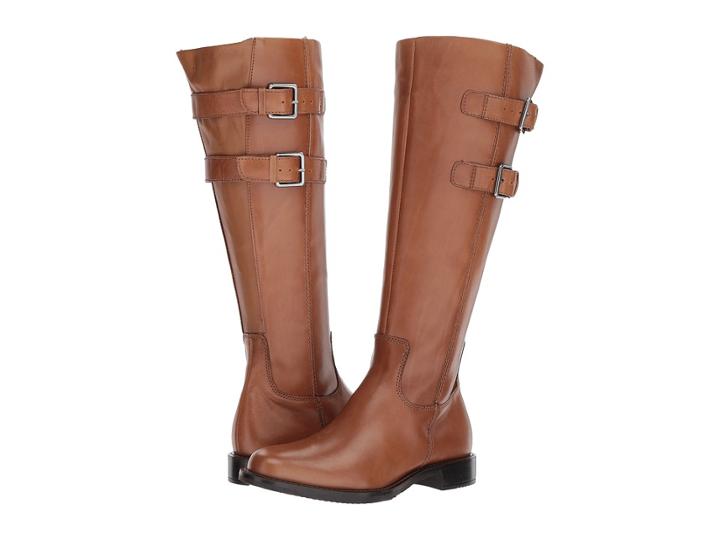 Ecco Shape 25 Tall Buckle (camel Calf Leather) Women's Boots