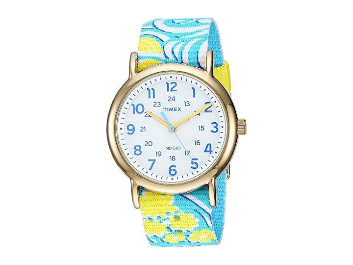 Timex Style Weekender Slip-thru (white/turquoise) Watches