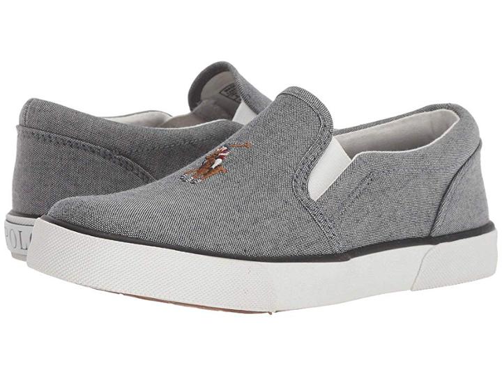 Polo Ralph Lauren Kids Bal Harbour Ii (little Kid) (grey Chambray/multi Pony) Boy's Shoes