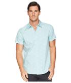 Kenneth Cole New York Short Sleeve Pineapple Shirt (porcelain Blue) Men's Clothing