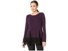 Karen Kane Lace Inset Sweater (eggplant) Women's Sweater
