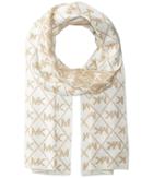 Michael Michael Kors Diamond Metallic Logo Muffler (cream/gold) Scarves