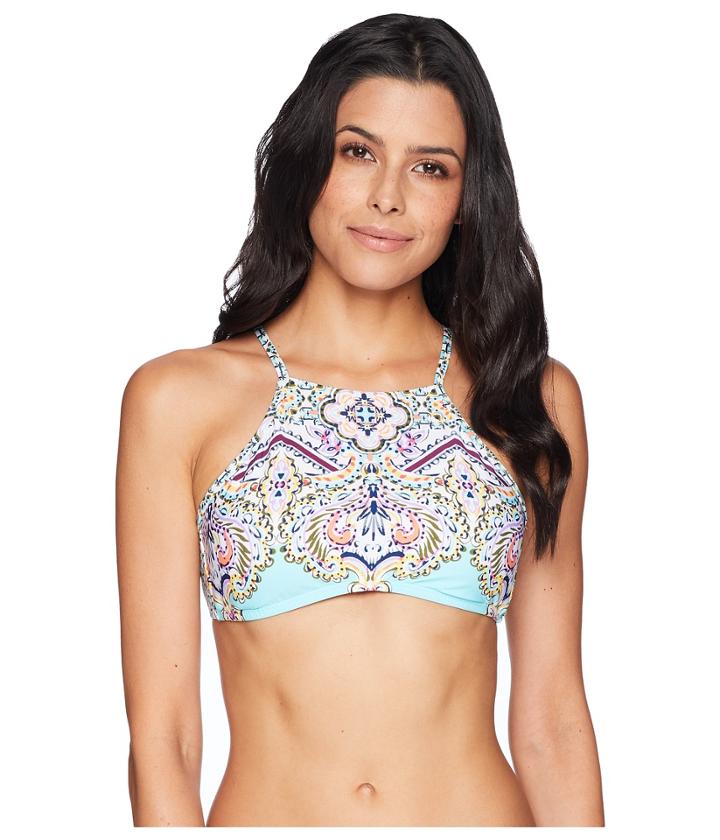 Kenneth Cole Rosey Tile High Neck Bra (multi) Women's Swimwear