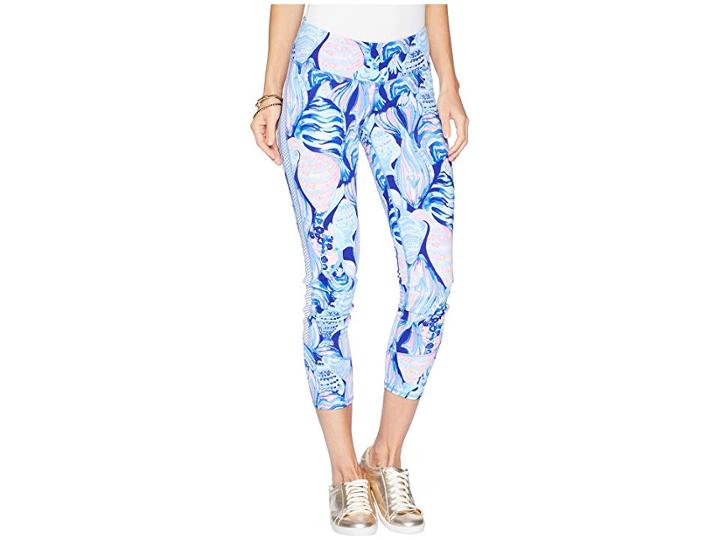 Lilly Pulitzer Upf 50+ Luxletic Tamara Weekender Midi Leggings (twilight Blue Scale Up) Women's Casual Pants