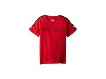 Converse Kids Star Chevron Wordmark Tee (little Kids) (red) Boy's Clothing