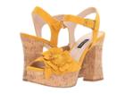 Nine West Winflower Heel Sandal (yellow Suede) Women's Shoes