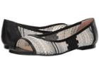 French Sole Noir (white/black Anubi Mesh) Women's Flat Shoes