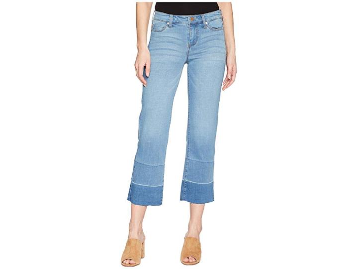 Liverpool Carter Crop Straight With Release Hem In Crosshatch Stretch Denim In Hearst (hearst) Women's Jeans