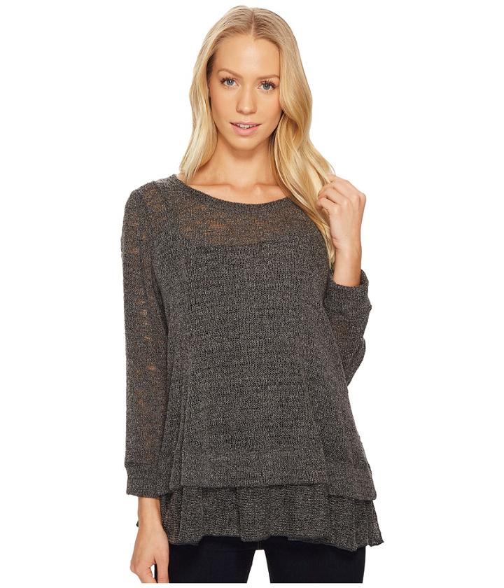 Nally & Millie Double Band Knit Top (rabbit) Women's Clothing