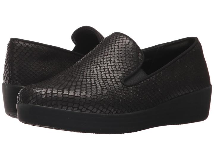 Fitflop Superskate (black Snake) Women's Clog/mule Shoes