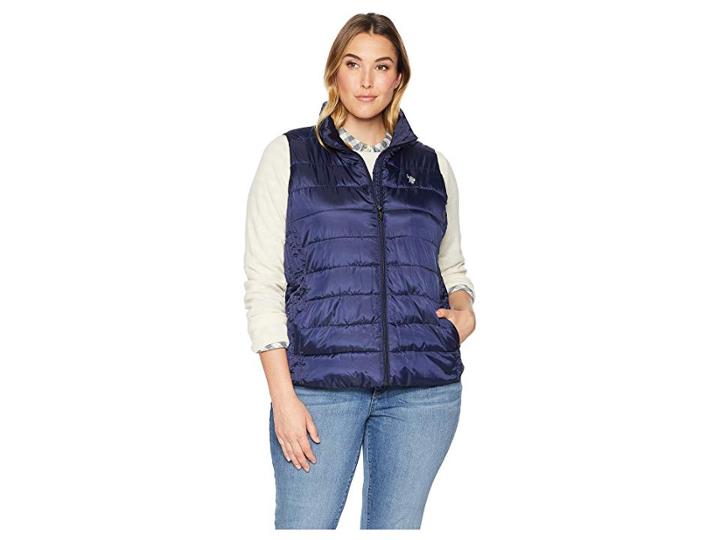 U.s. Polo Assn. Plus Size Basic Vest (evening Blue) Women's Coat