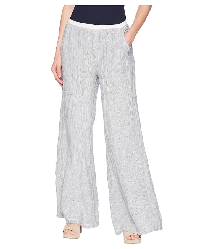 Xcvi Ebba Linen Pinstripe Pants (white) Women's Casual Pants