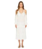 Jonathan Simkhai Crepe Studded V-neck Dress Cover-up (ivory) Women's Swimwear