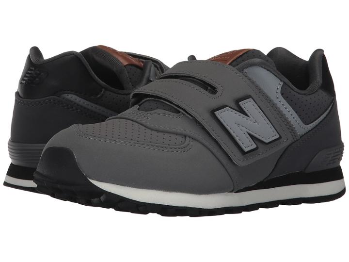 New Balance Kids Kv574v1 (little Kid/big Kid) (grey/black) Boys Shoes