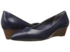 Rockport Total Motion Annett Cap Toe Wedge (deep Ocean Brown Calf/lizard) Women's Wedge Shoes