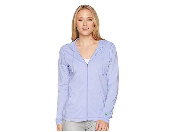 White Sierra Bug Free Jersey Full Zip Hoodie (light Iris) Women's Sweatshirt