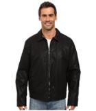 Calvin Klein Faux Leather Shirt Collar Jacket (black) Men's Coat