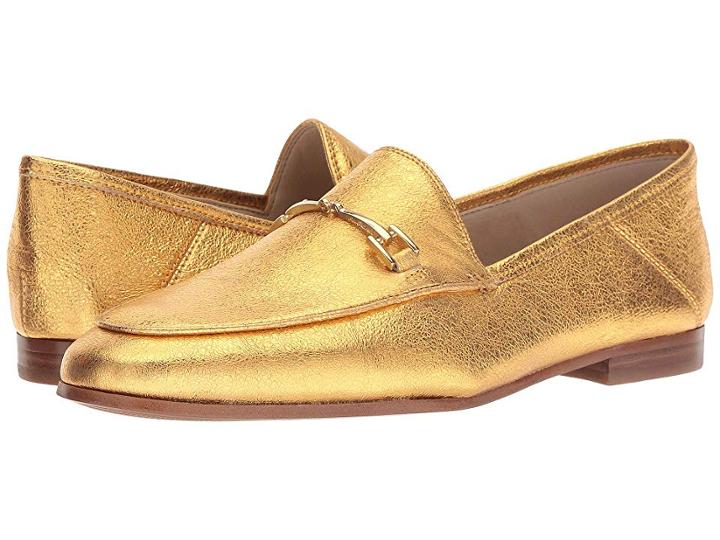Sam Edelman Loraine (exotic Gold Soft Crinkle Metallic Leather) Women's Dress Sandals