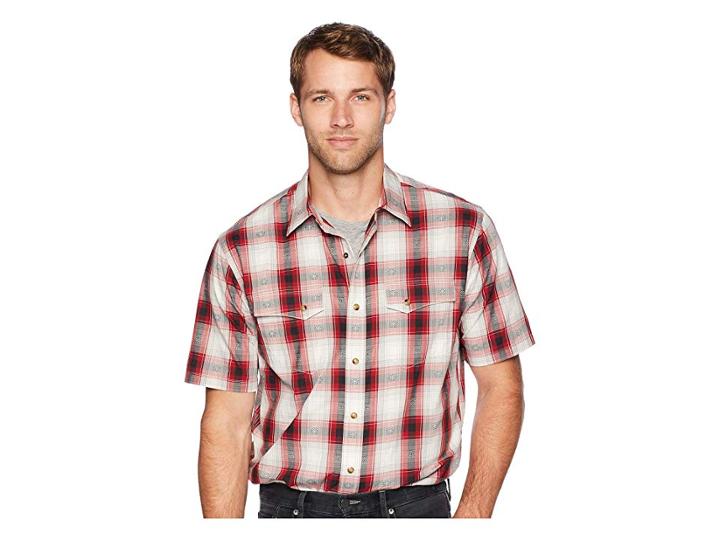 Pendleton Short Sleeve Dressy Western (red/black) Men's Short Sleeve Button Up