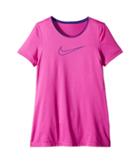 Nike Kids Pro Short Sleeve Top (little Kids/big Kids) (hyper Magenta/fusion Violet) Girl's Clothing