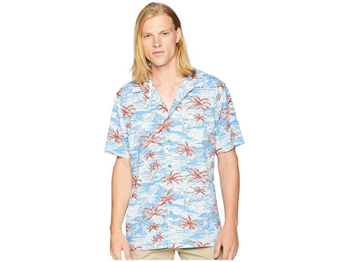 Quiksilver Waterman Sumo Surfers Short Sleeve Woven Shirt (parisian Blue) Men's Clothing