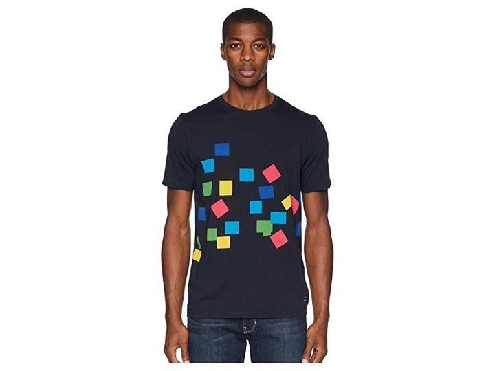 Paul Smith Cubes Regular Fit T-shirt (navy) Men's T Shirt
