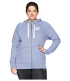 Nike Nsw Gym Vintage Full Zip Hoodie (size 1x-3x) (purple Slate/sail) Women's Sweatshirt