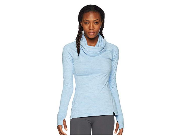Spyder Solitude Funnel Neck Top (blue Ice/blue Ice) Women's Long Sleeve Pullover