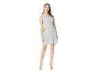 Calvin Klein Check Print Sleeveless Coat Dress Cd8ev5pl (tin/cream) Women's Dress