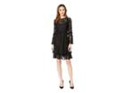 Taylor Lace And Chiffon Bell Sleeve Dress (black) Women's Dress