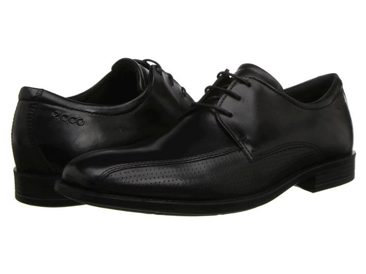 Ecco Edinburgh Perforated Tie (black) Men's Lace-up Bicycle Toe Shoes